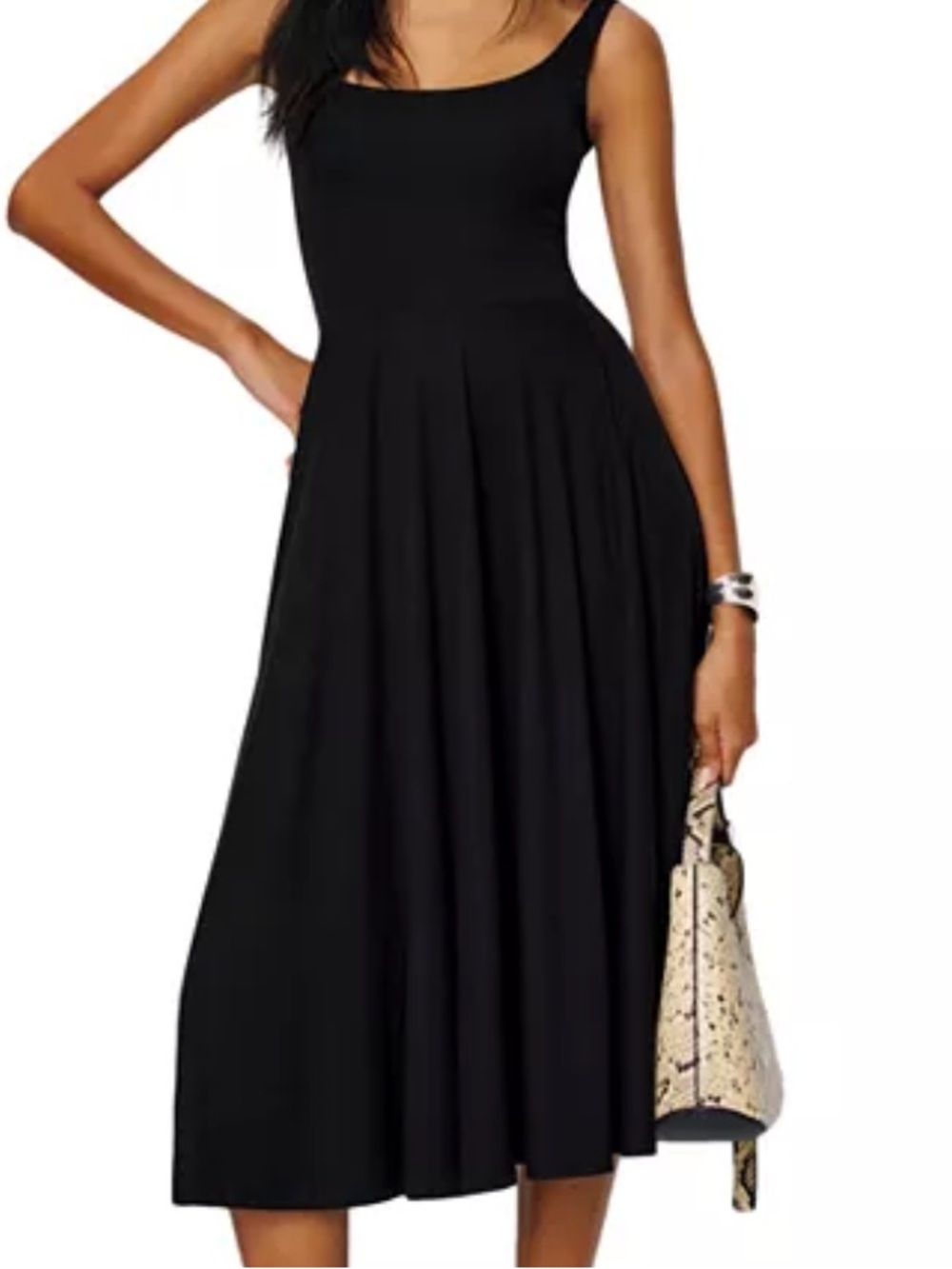 Reformation Black Scoop-Neck Maxi Dress